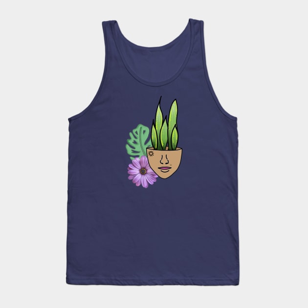 Surreal Sansevieria, Snake Plant & Swiss Cheese Leaf Tank Top by Tenpmcreations